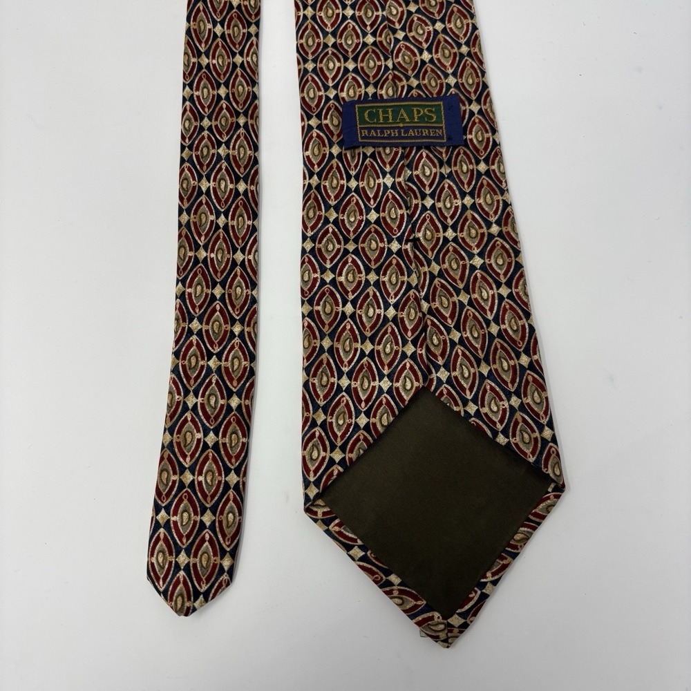 VTG CHAPS Ralph Lauren Geometric Silk‎ Necktie 56x4